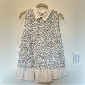 LOFT leopard print peplum top NWT Size M